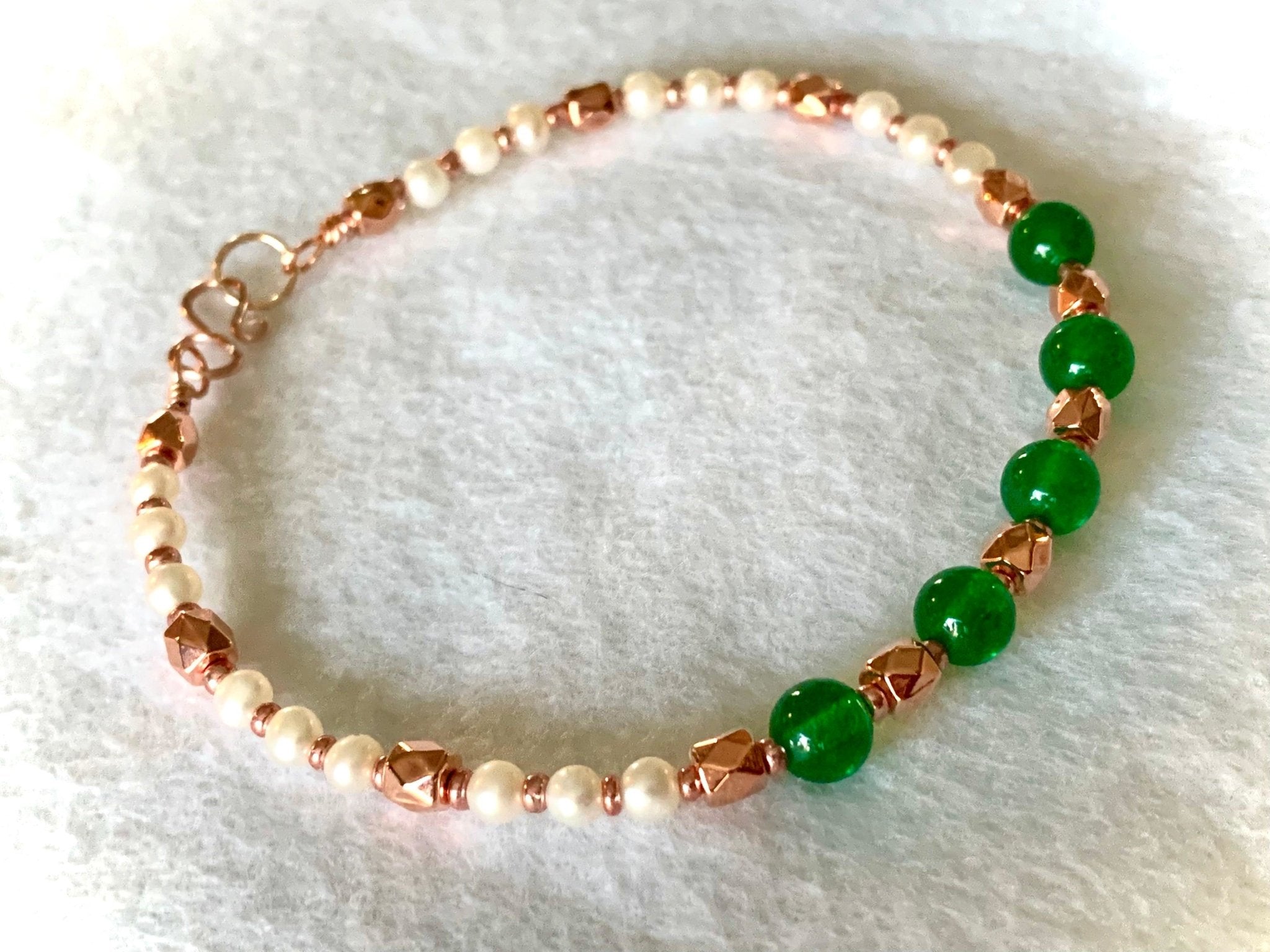 SOLD Odele Genuine Jade heat treated to enhance color Beaded Bracelet   Born Mystics