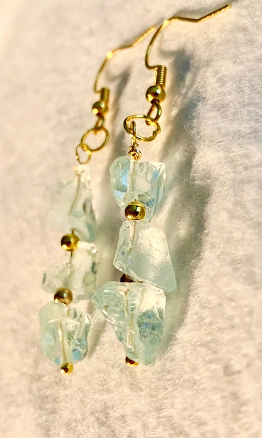 🔴SOLD🔴 Tamar Handmade Raw Blue Topaz Crystal Earrings - Born Mystics